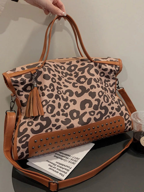 Leopard Studded Tote