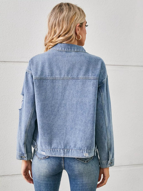 Snake Print Denim Jacket in Python Pattern