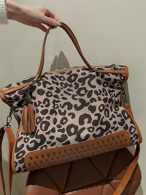 Leopard Studded Tote