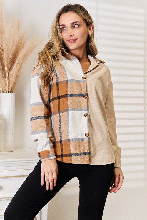 Relaxed Plaid Button-Up Shirt