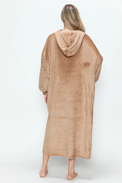 Full-Size Hooded Midi Lounge Dress