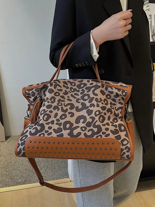 Leopard Studded Tote