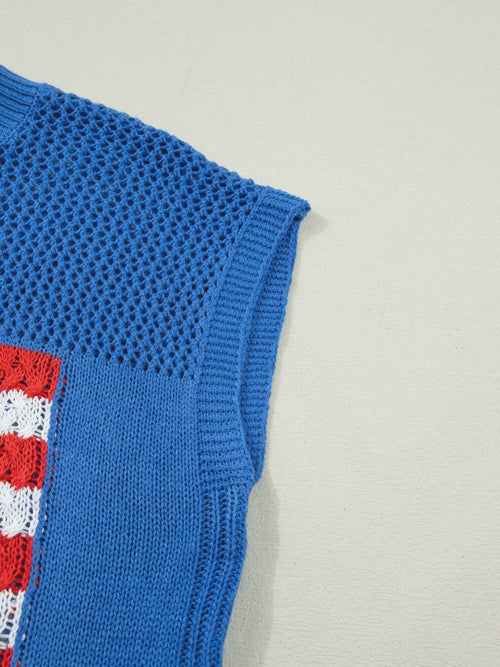 Flag Graphic Sweater Top
