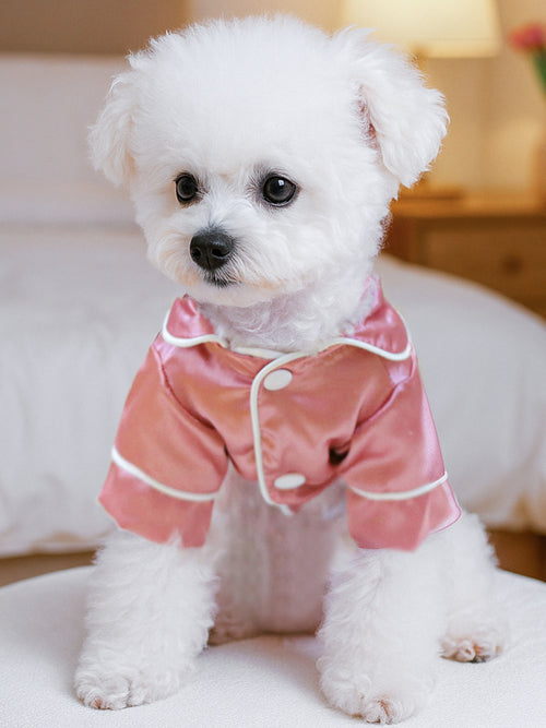 Satin Cozy Pet Pajamas in Dusty Pink