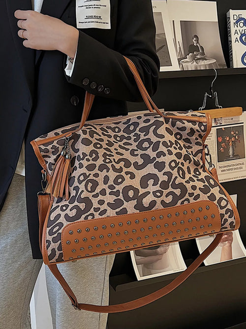 Leopard Studded Tote