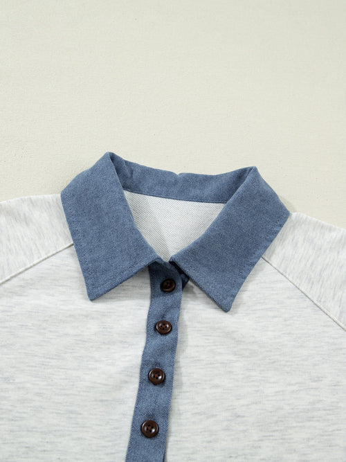 Contrast Trim Button Top in Light Gray