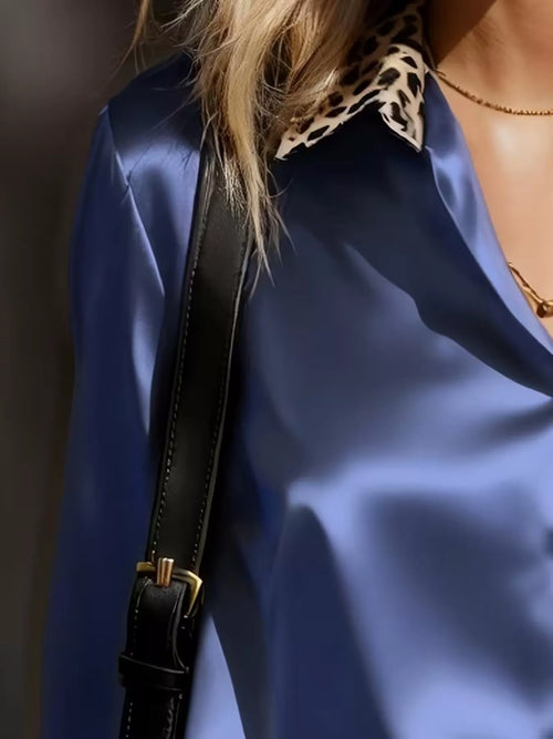 Leopard Button Up Shirt in Brown