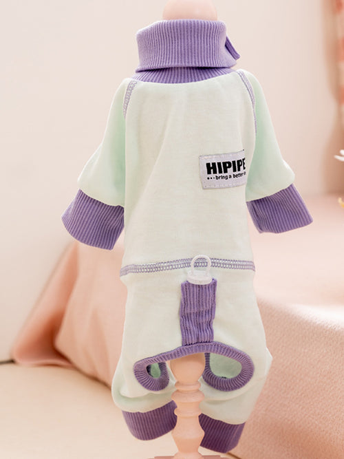 Contrast Pet Pajamas in White+Red