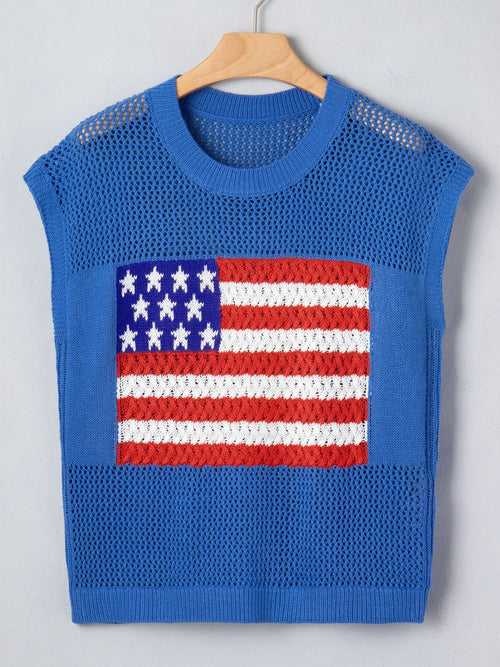 Flag Graphic Sweater Top