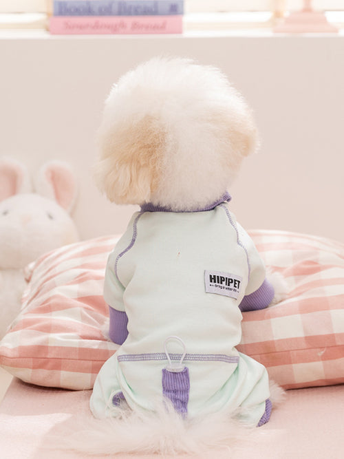 Contrast Pet Pajamas in White+Red