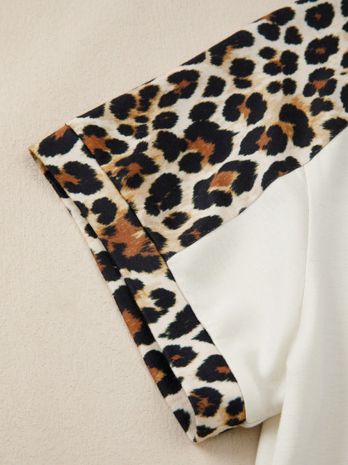 Leopard Raglan Sleeve Blouse