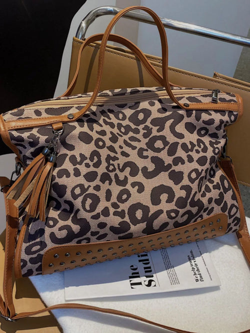 Leopard Studded Tote