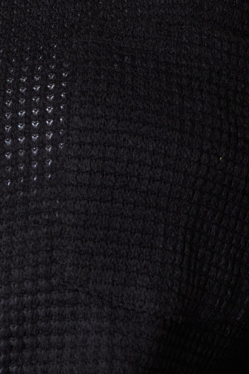 Waffle-Knit Collared Shirt