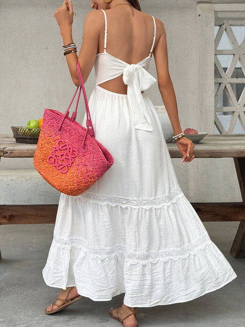 Lace Detail Tiered Dress